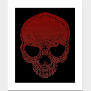 Skull - Red Posters and Art